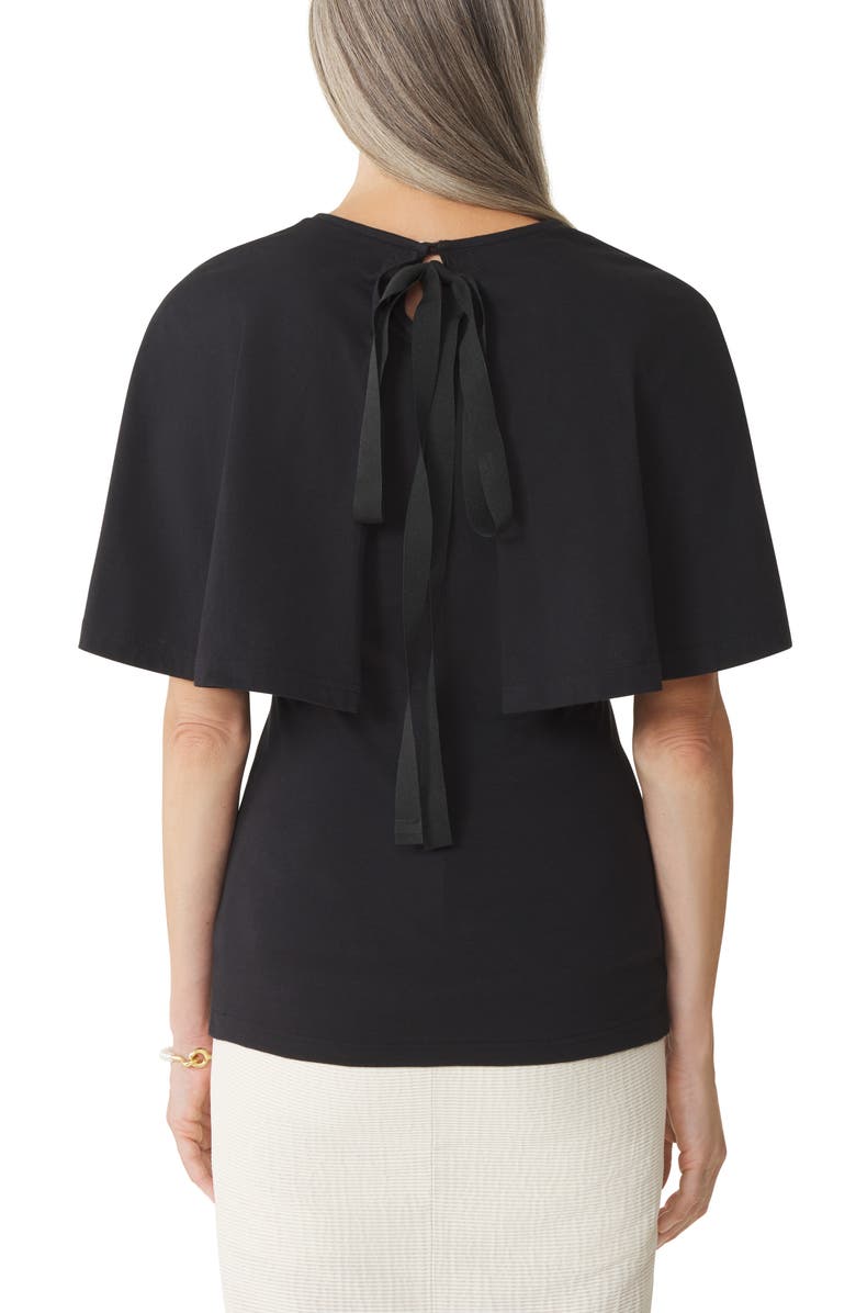 Lanvin Cape T-Shirt In Cotton And Silk, Alternate, color, Black