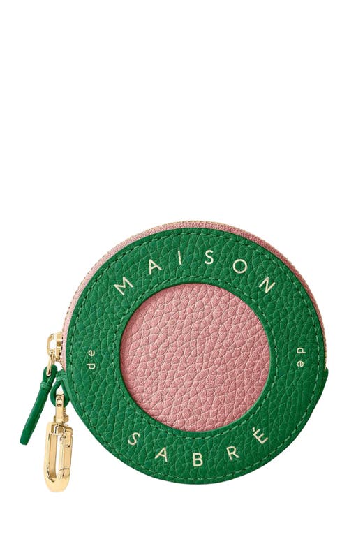 MAISON de SABRÉ Leather Coin Purse in Emerald Lily at Nordstrom