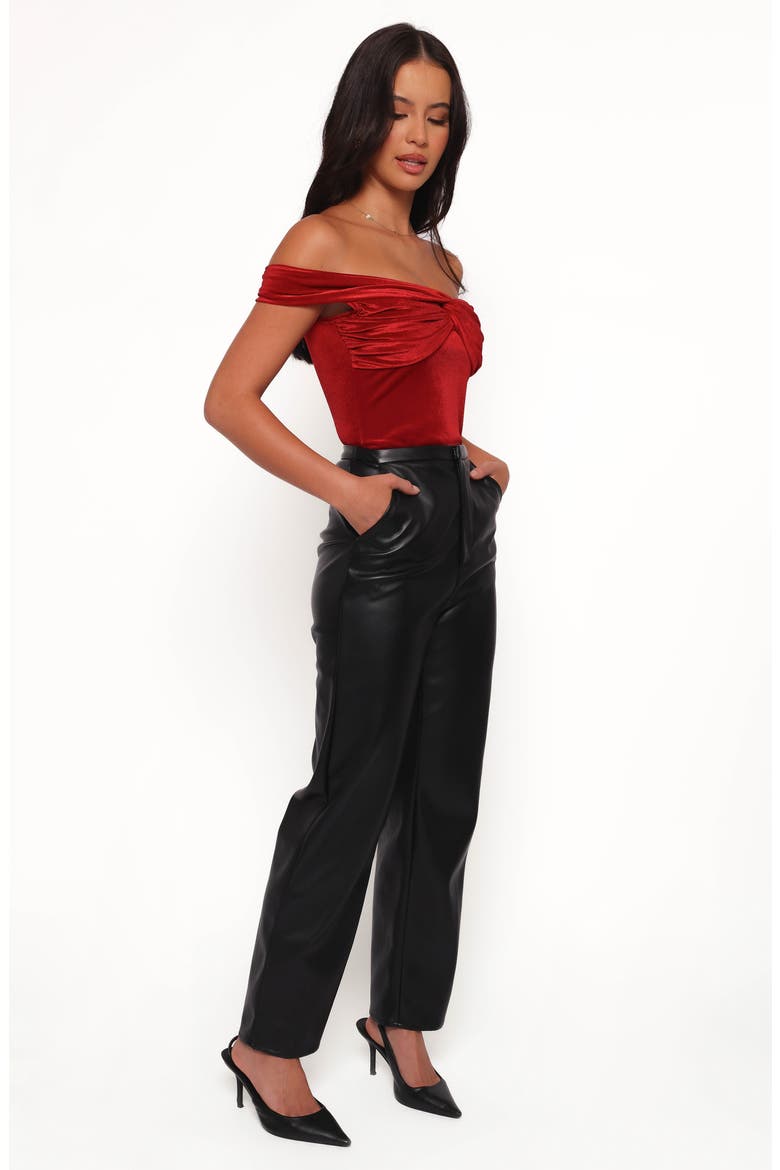 Jackson High Waist Faux Leather Pants, Alternate, color, BLACK
