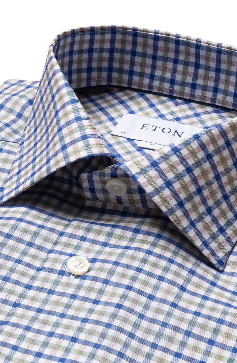 Eton Slim Fit Check Dress Shirt, Alternate, color,
