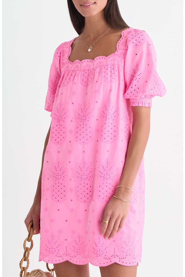 Serena Cotton Eyelet Shift Minidress, Alternate, color, NEON BLOOM