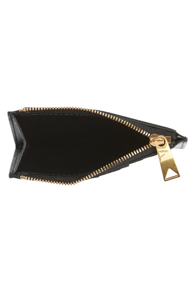 Intrecciato Leather Card Case, Alternate, color, BLACK GOLD