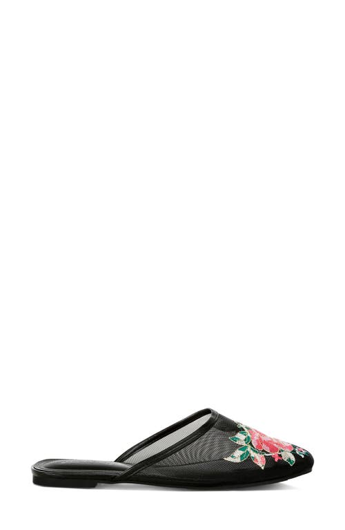 London Rag Shara Embroidered Mesh Mule In Black