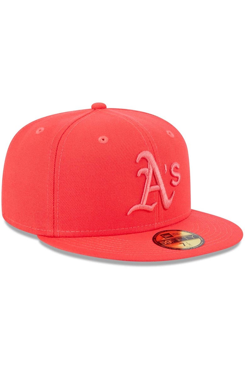Men's New Era Red Oakland Athletics 2023 Spring Color Basic 59FIFTY Fitted Hat, Alternate, color, Red
