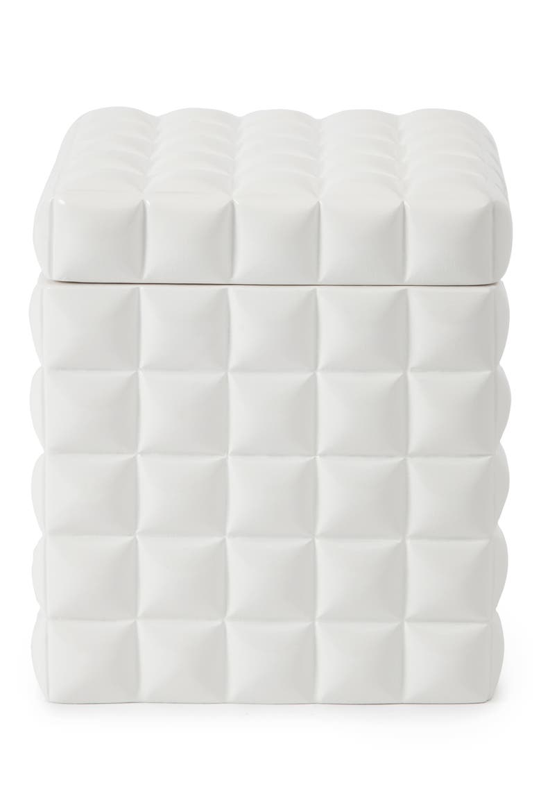 Piazza Cotton Ball Jar, Main, color, WHITE