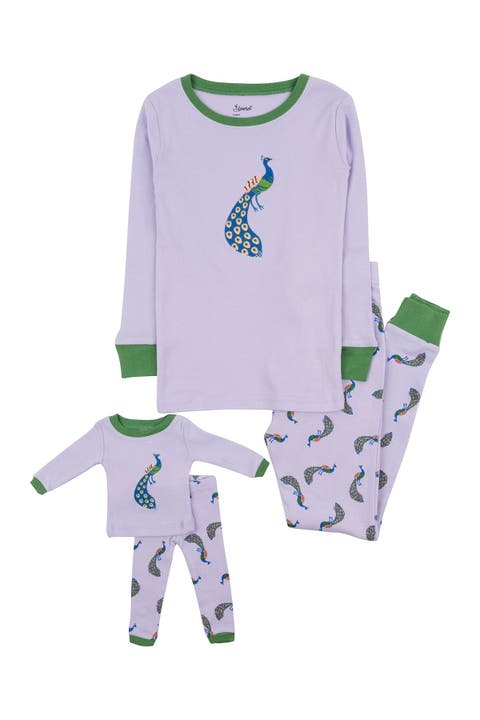 Peacock Pajama & Matching Doll Pajama Set