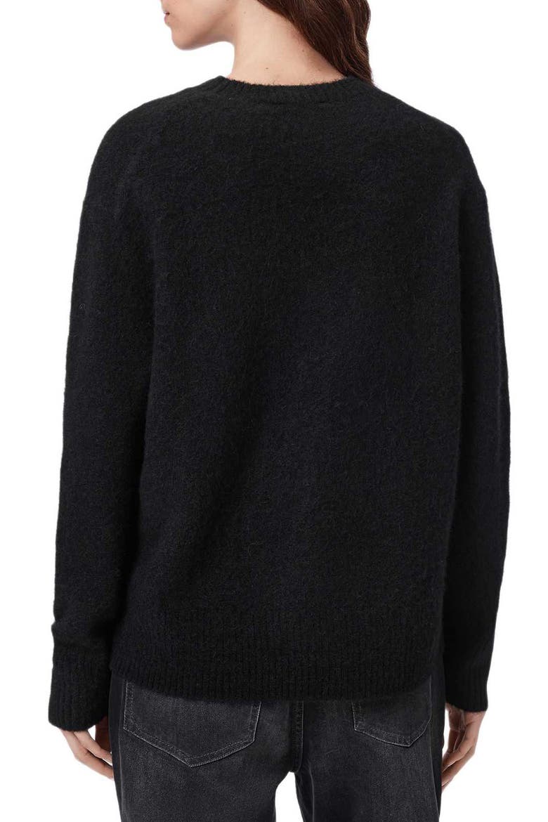Unwind Jumper Crewneck Sweater, Alternate, color, BLACK