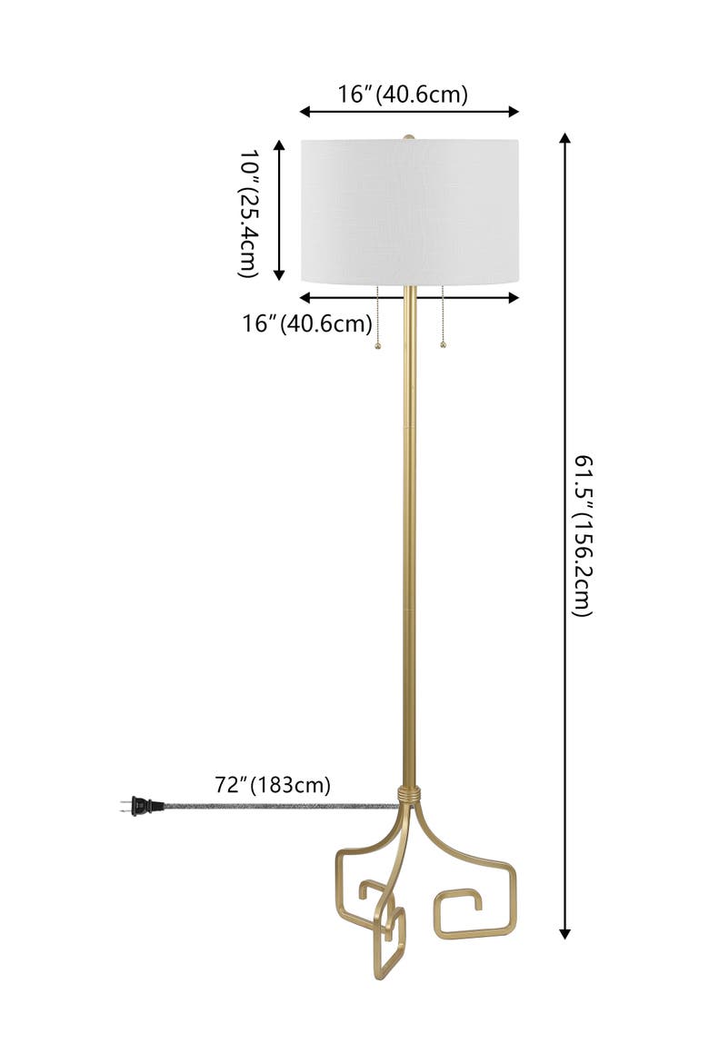 Newman 61.5" Transitional Glam Metal LED Floor Lamp, Gold Painting, Alternate, color, Gold Painting
