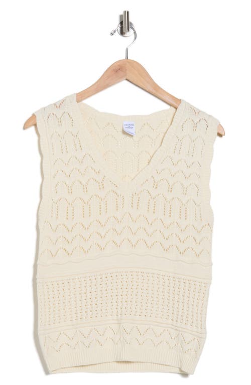 Melrose And Market Mixed Stitch Sweater Vest In White