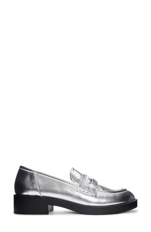 Chinese Laundry Porter Platform Penny Loafer In Silver