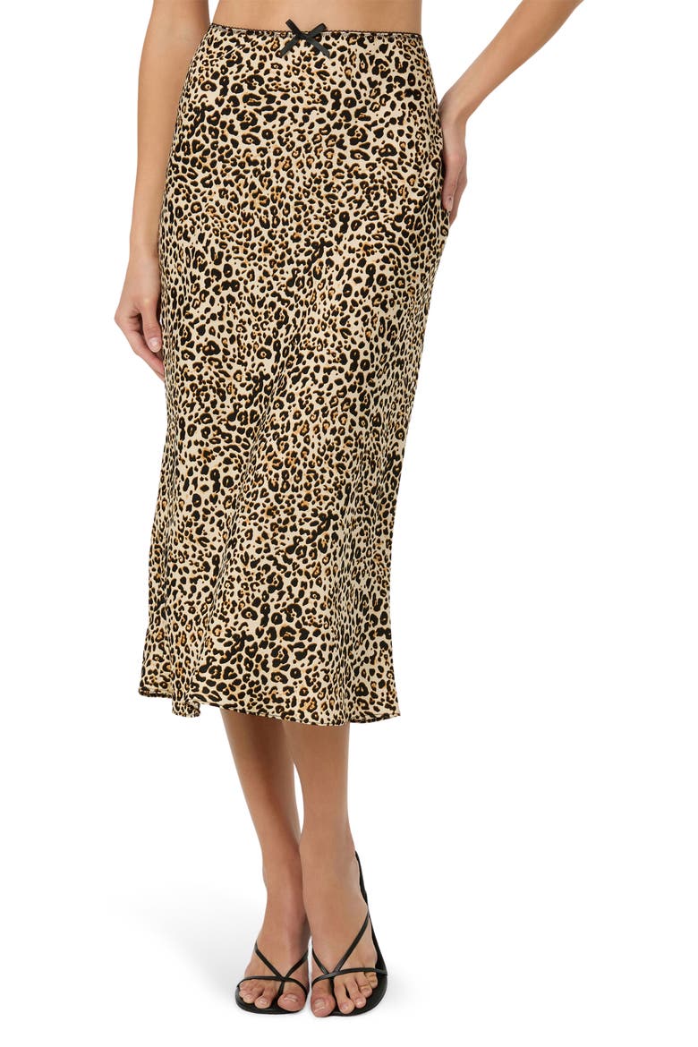 Satin Slip Skirt, Main, color, LEOPARD PRINT