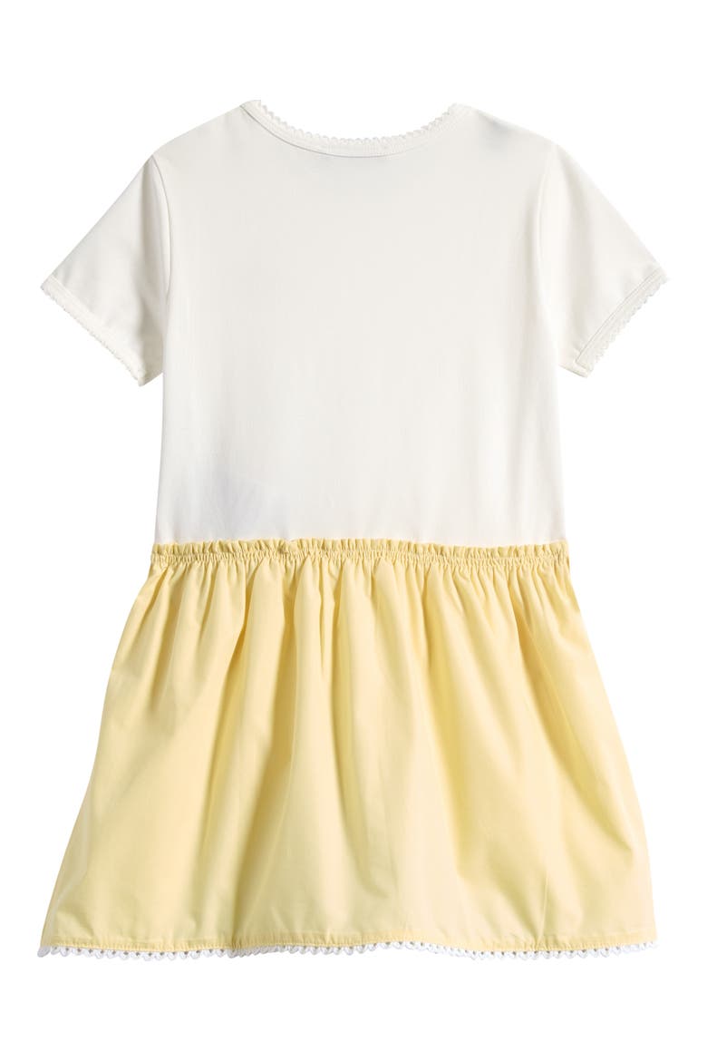 Kids' Logo Patch Colorblock Jersey Dress, Alternate, color, WHITE/ YELLOW