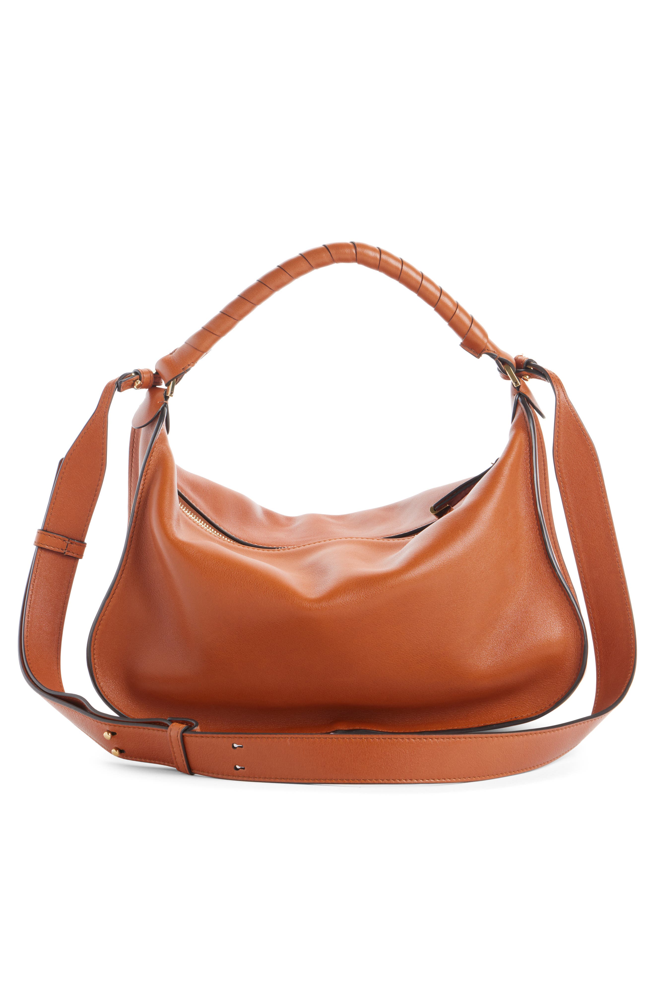 Small Marcie Leather Shoulder Bag, Alternate, color, CLAY BROWN