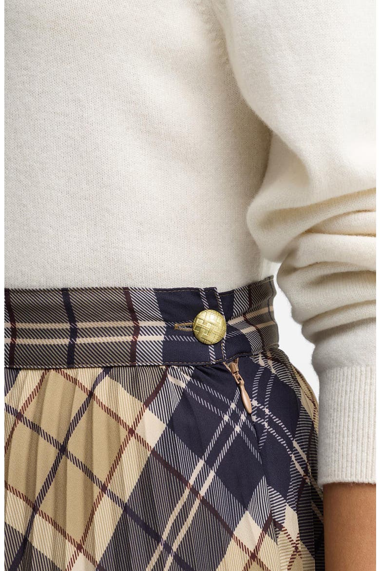 Ria Pleated Midi Skirt, Alternate, color, BIRCHWOOD TARTAN