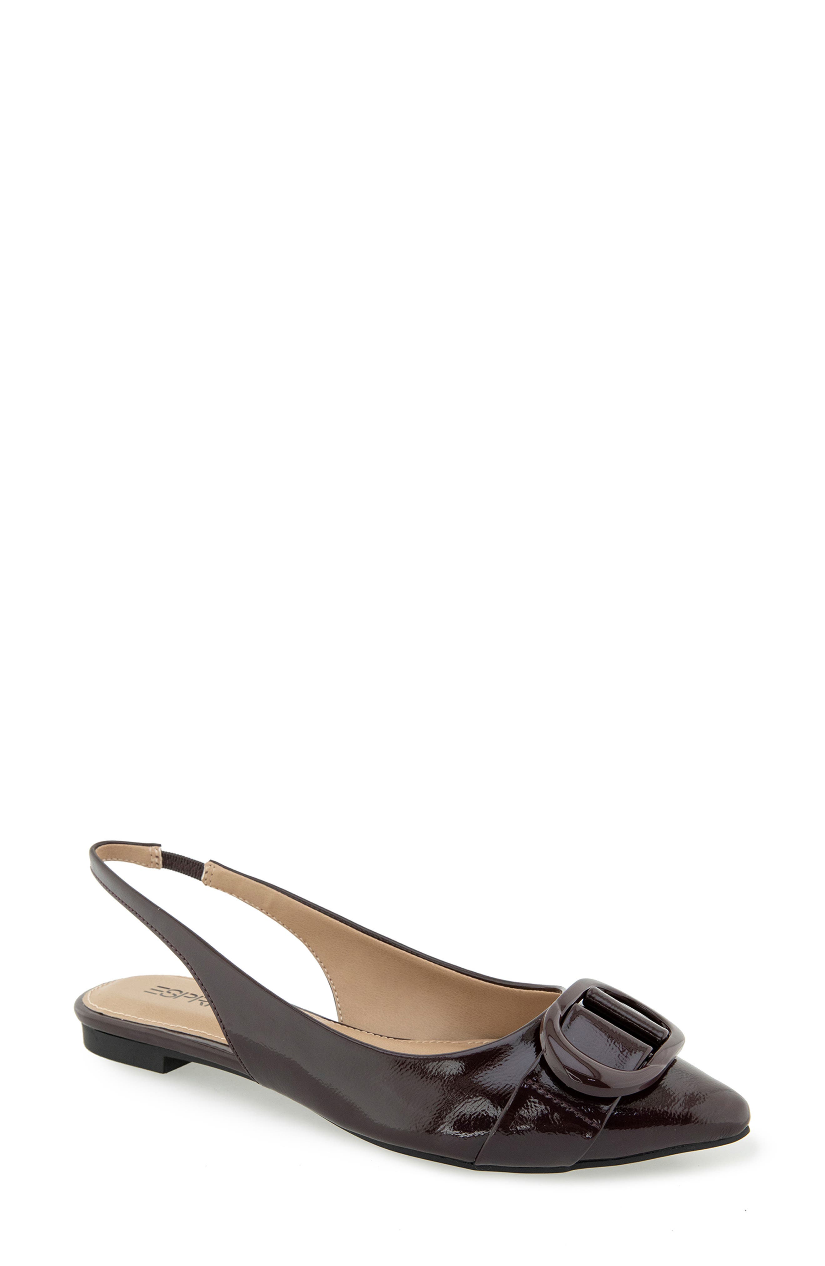 Preslee Faux Leather Slingback Flat, Main, color, BURGUNDY PATENT