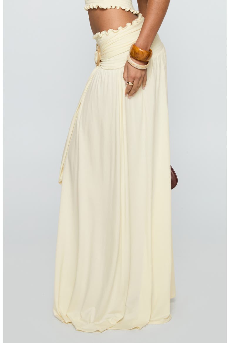 Orbit Smocked Waist Maxi Skirt, Alternate, color, CREAM