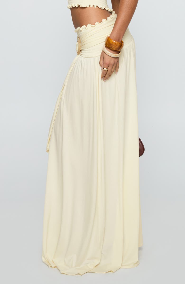 Princess Polly Orbit Smocked Waist Maxi Skirt, Alternate, color, Cream