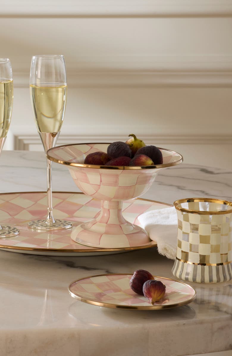 MACKENZIE CHILDS Rosy Check Large Compote Bowl, Alternate, color, Rosy