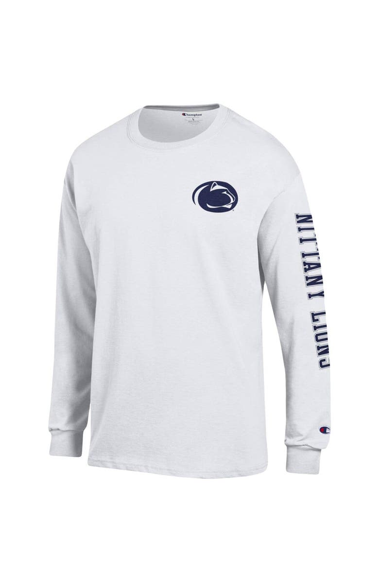 Champion Men's Champion White Penn State Nittany Lions Team Stack Long Sleeve T-Shirt, Alternate, color, 