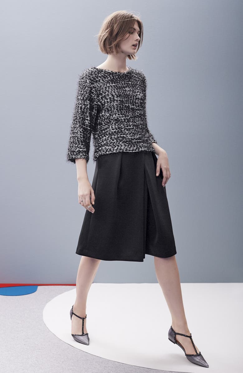 Vince Camuto Pleat Front A-Line Skirt, Alternate, color, 