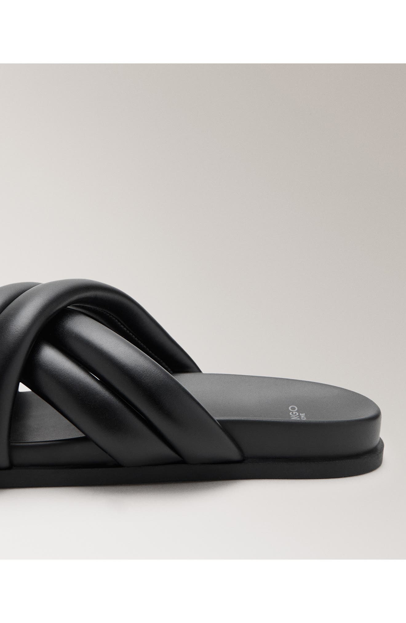 MANGO Padded Crisscross Strap Slide Sandal, Alternate, color, Black