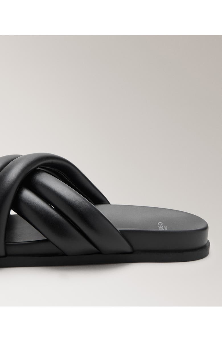 MANGO Padded Crisscross Strap Slide Sandal, Alternate, color, Black