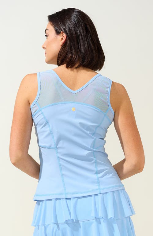 Bobbe Active V-neck Mesh-strap Tank In Blue