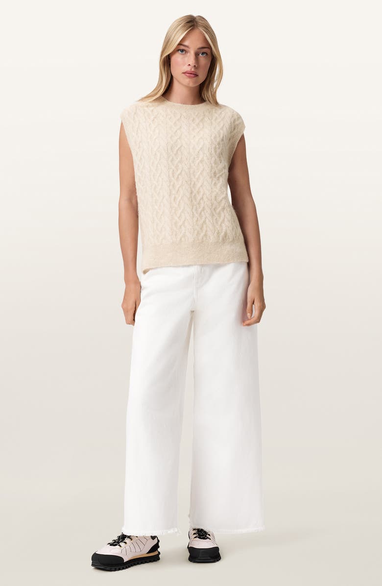AllSaints Sirius Cable Alpaca Blend Sweater Vest, Alternate, color, 