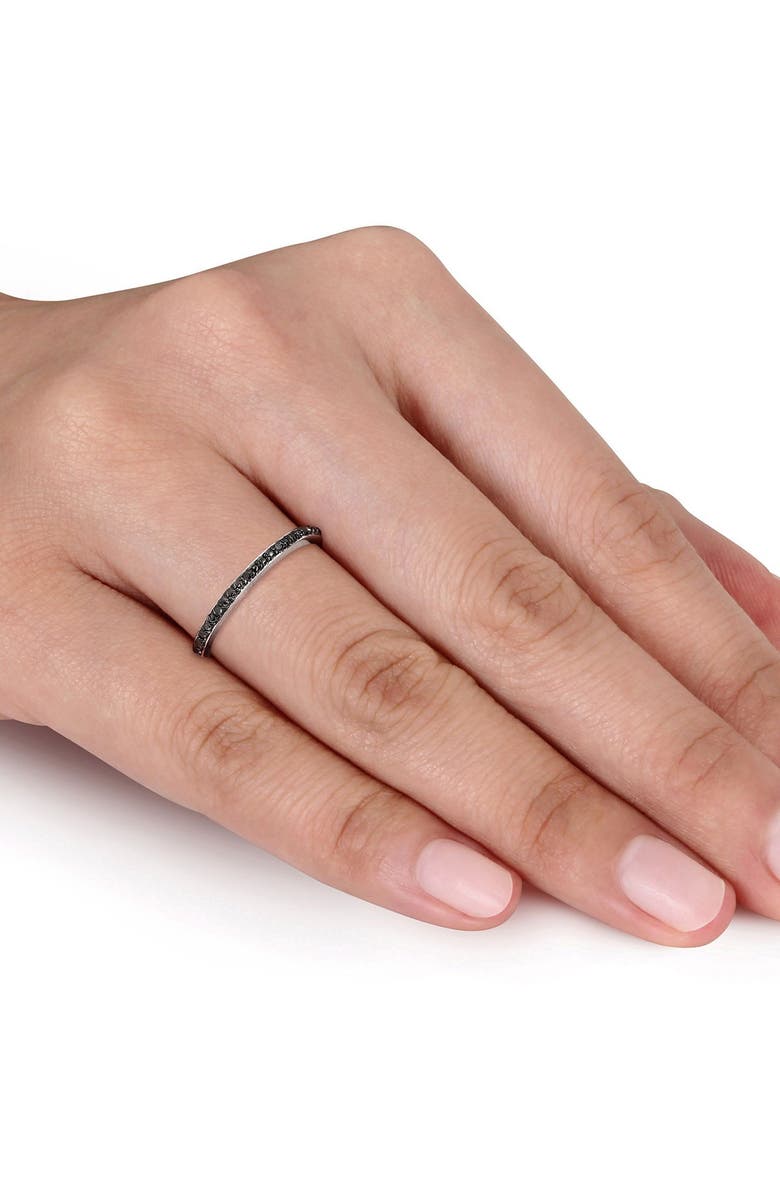 DELMAR Sterling Silver Black Diamond Band Ring - 0.03ct., Alternate, color,