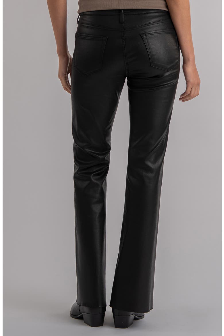 Stella Coated Raw Hem High Waist Flare Jeans, Alternate, color, BLACK