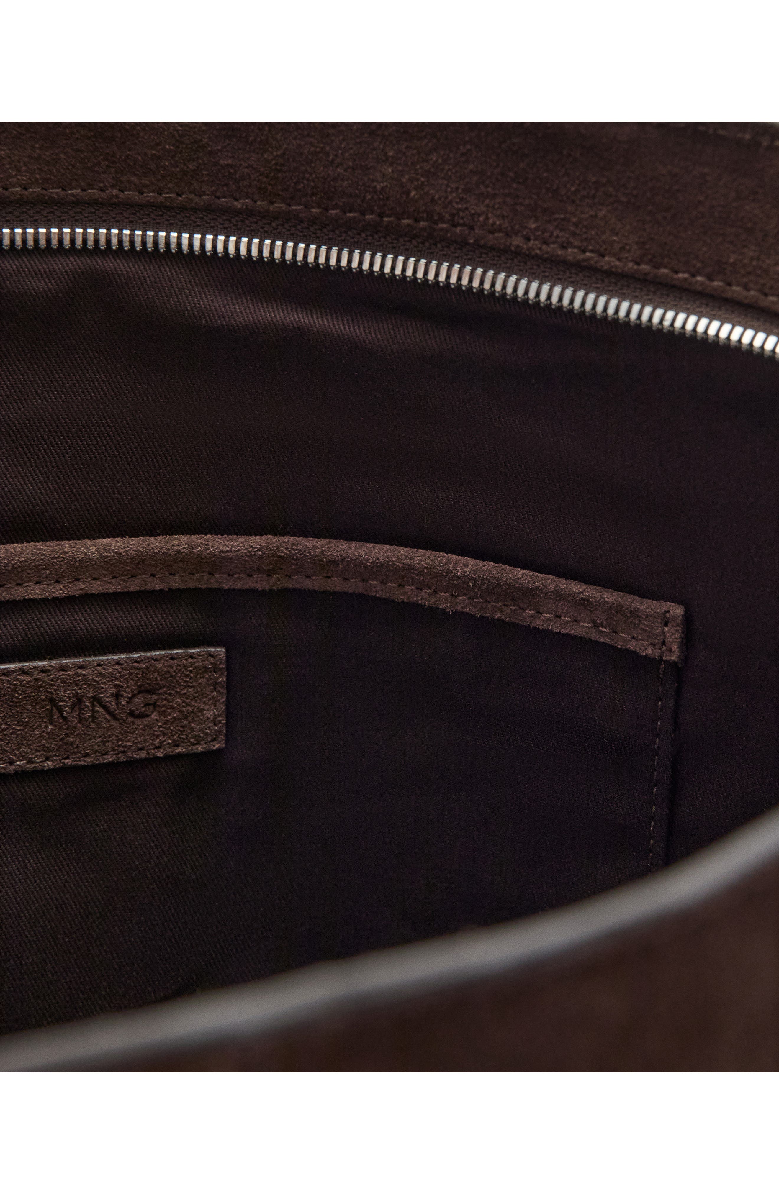 MANGO Suede Shopper Bag, Alternate, color, Medium Brown