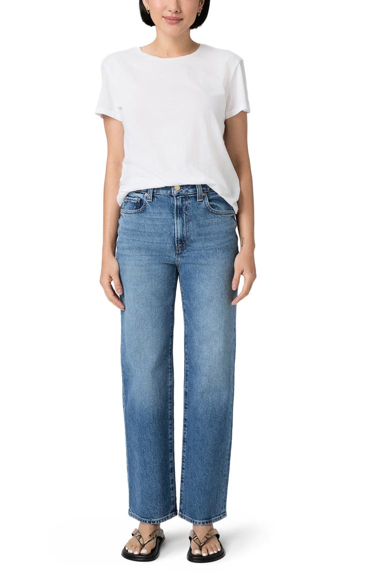 Stevie High Waist Straight Leg Jeans, Alternate, color, KEYSTONE