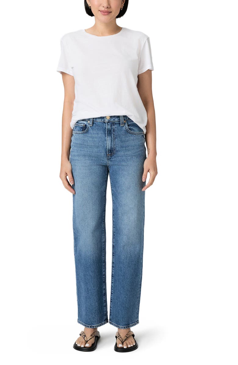 PAIGE Stevie High Waist Straight Leg Jeans, Alternate, color, Keystone