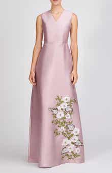 Aurelia Floral Sleeveless Taffeta Gown