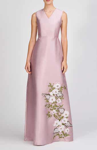 Aurelia Floral Sleeveless Taffeta Gown