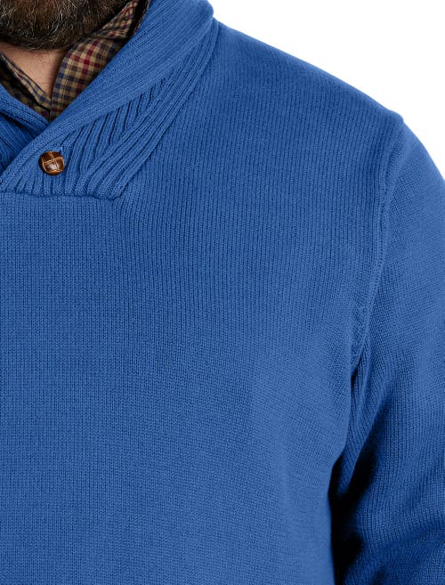 Oak Hill By Dxl Shawl Collar Pullover In Blue Quartz