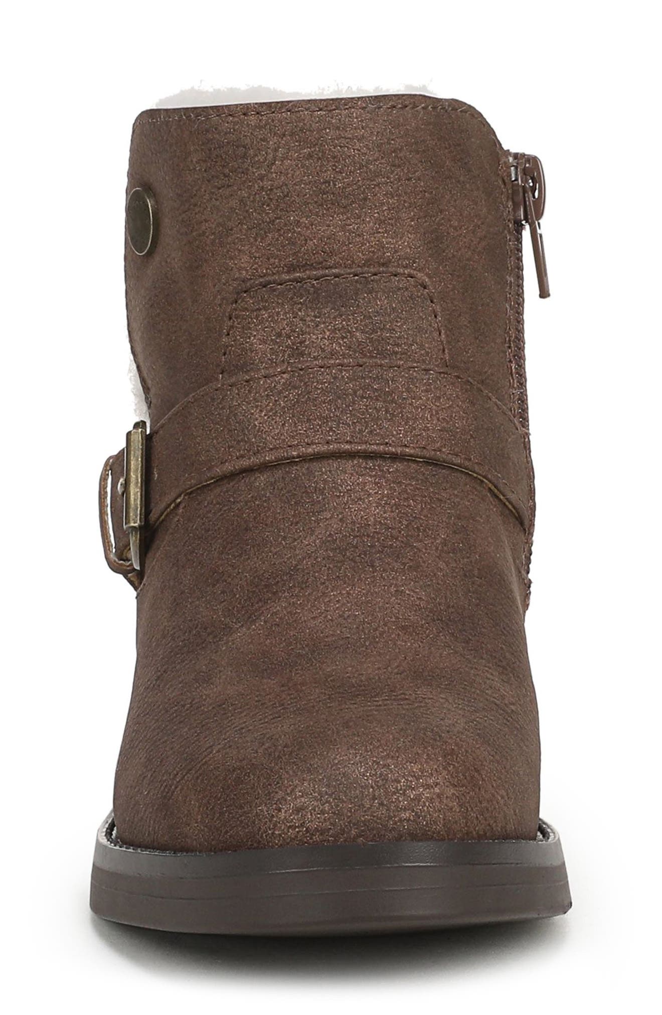 Kids' Zulu Faux Shearling Ankle Boot, Alternate, color, SADDLE FAUX LEATHER/ FAUX FUR