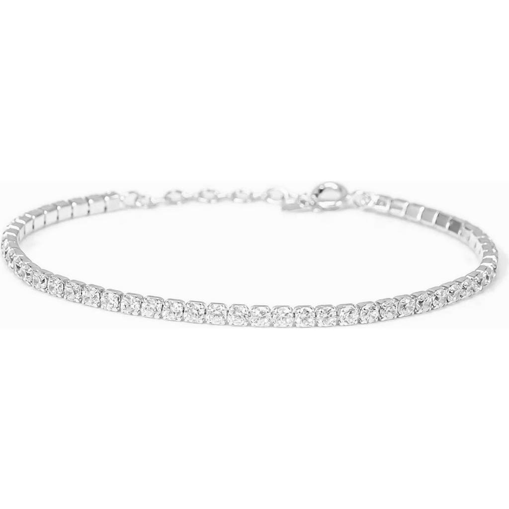 Bearfruit Jewelry Sterling Silver 18k Gold Plated Cherie Tennis Bracelet In Silver