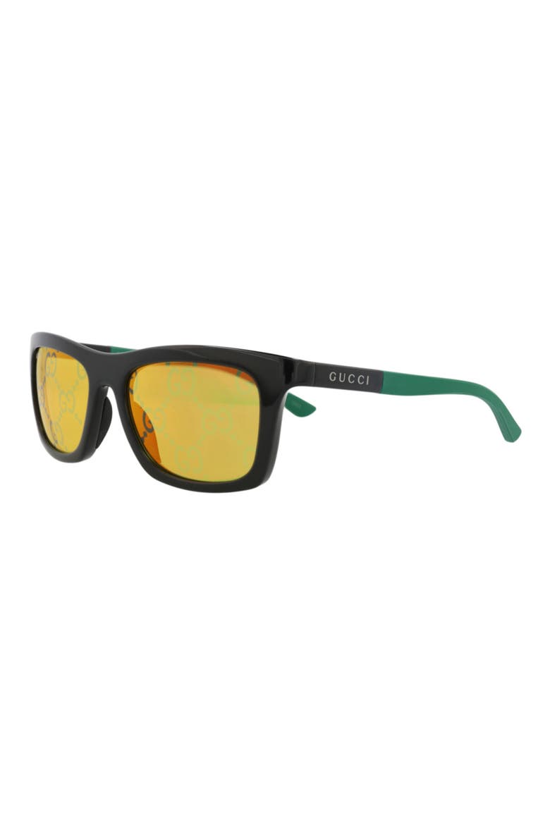 51mm Square Sunglasses, Alternate, color, BLACK GREEN YELLOW