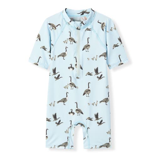 Milkbarn Zipper Shortall Swimsuit In Gray