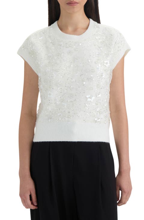 Embellished Short Sleeve Sweater