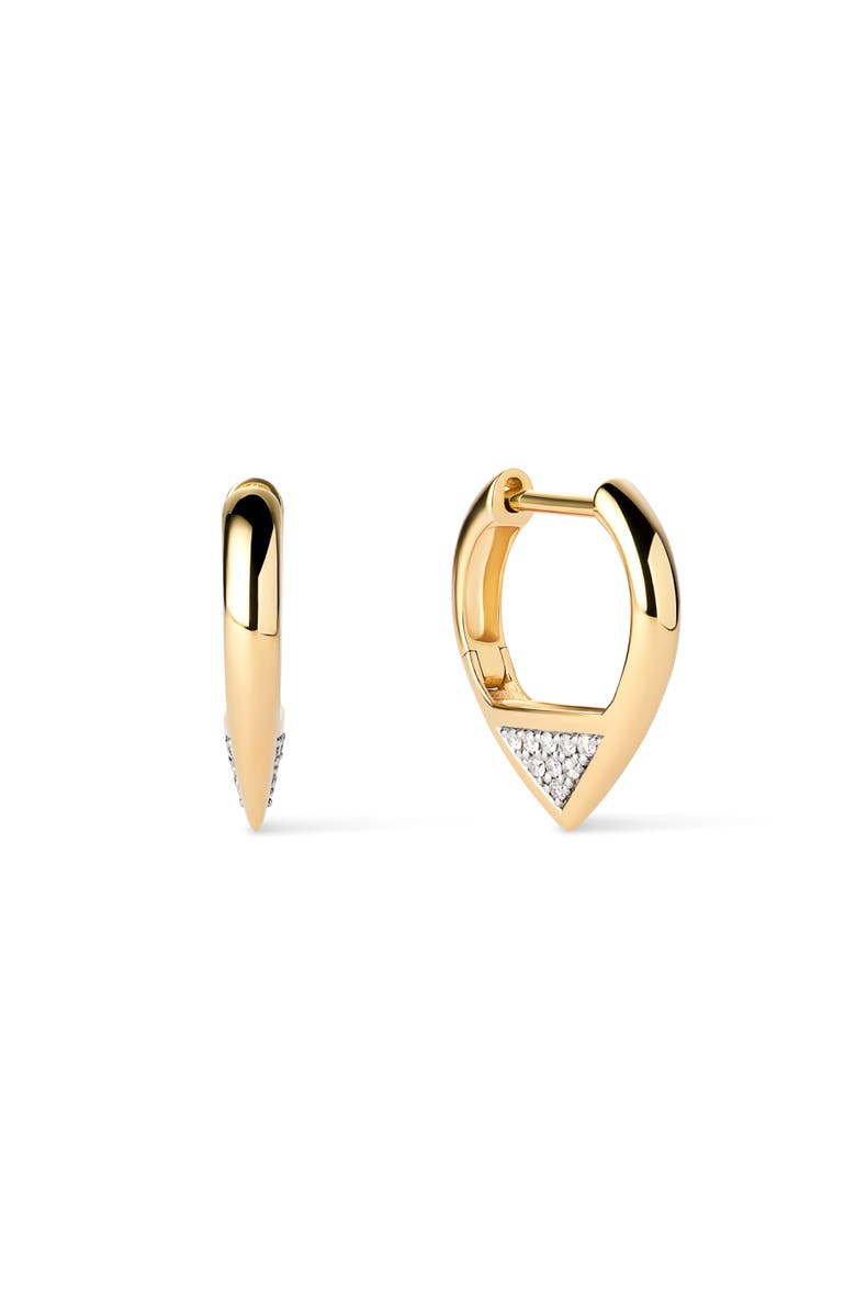 Ana Luisa Solid Yellow Gold - Trillion Diamond Hoops, Main, color, Gold