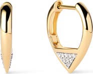 Ana Luisa Solid Yellow Gold - Trillion Diamond Hoops