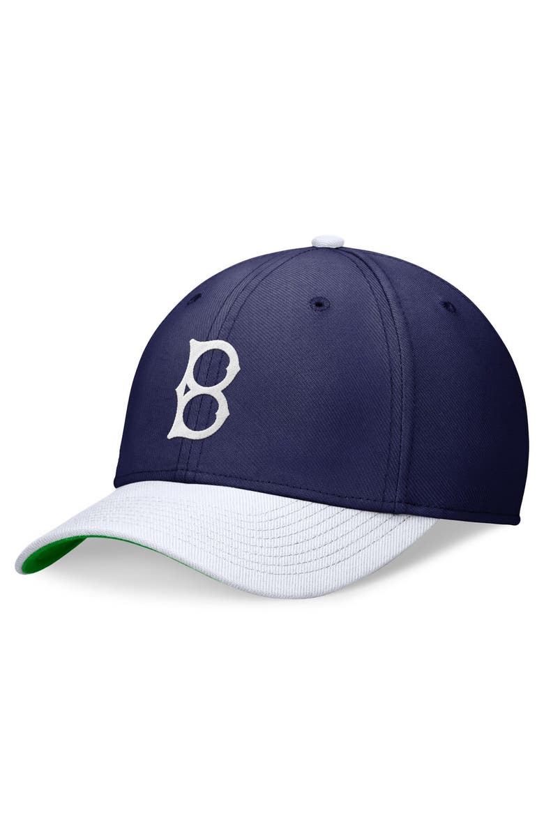 Nike Men's Nike Royal/White Brooklyn Dodgers Cooperstown Collection Rewind Swooshflex Performance Hat, Alternate, color, 
