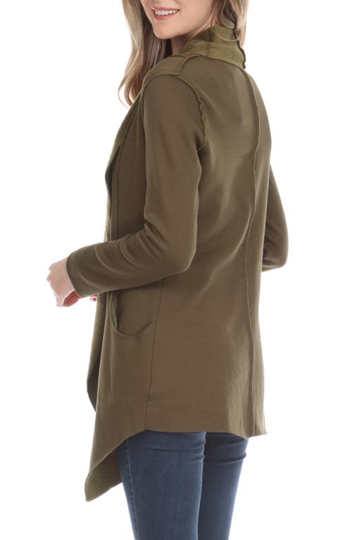 Rain And Rose Drape Front Cardigan In Multi
