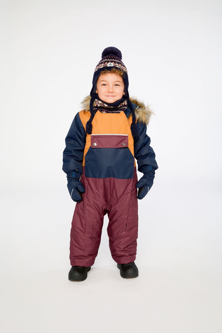 Play Car Seat Fleece Neckwarmer One Piece Snowsuit, Alternate, color, Burgundy