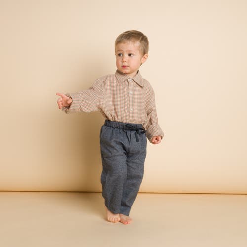 Beet World Boys Collar Shirt In Beige
