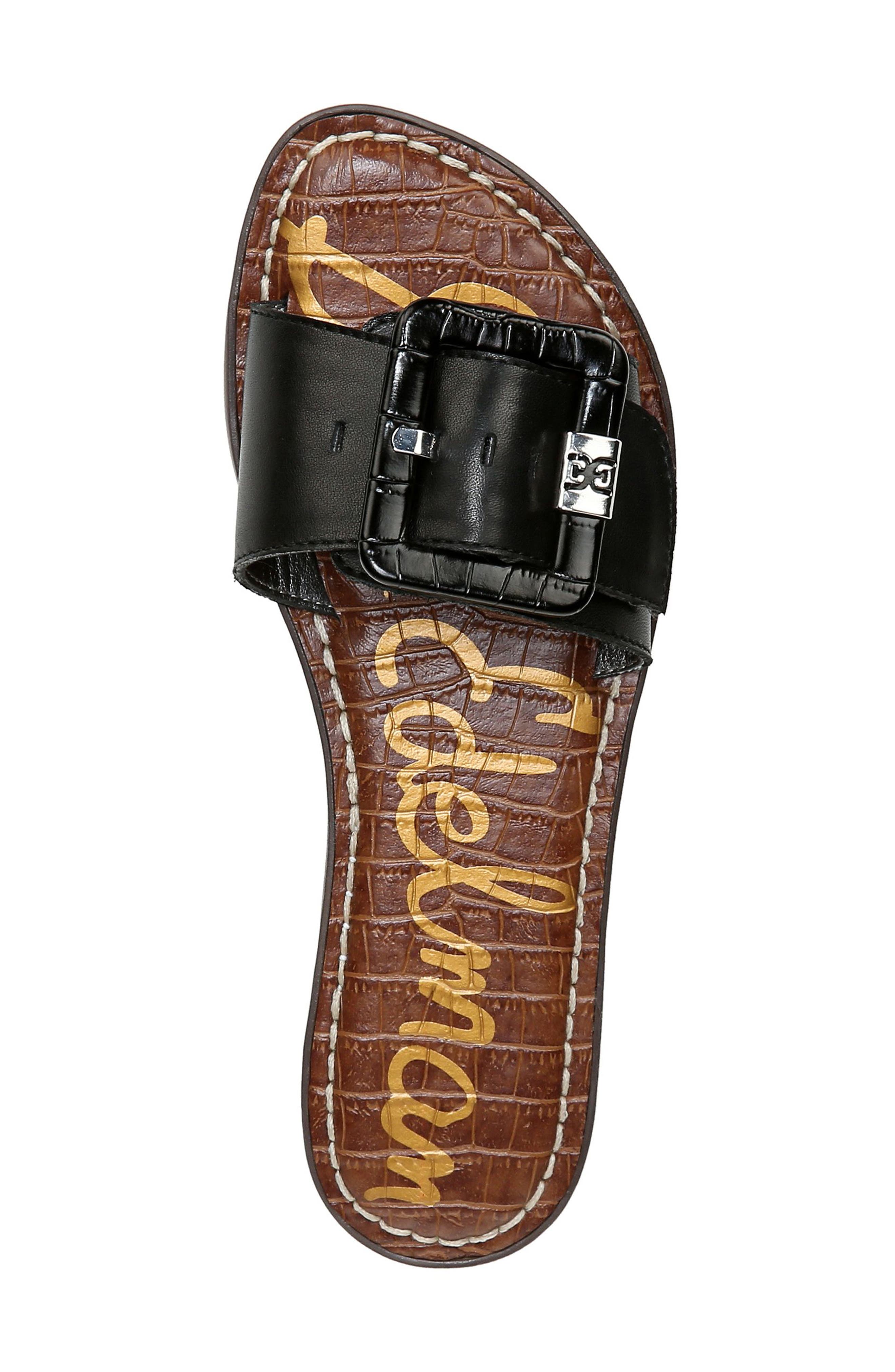 Granada Slide Sandal, Alternate, color, BLACK/ BLACK LEATHER