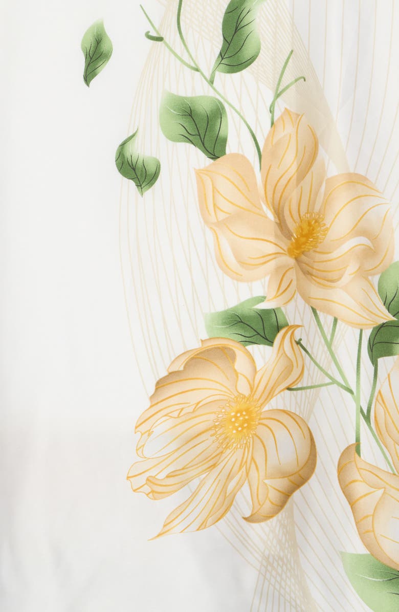 La Fiorentina Floral Print Scarf, Alternate, color, Green