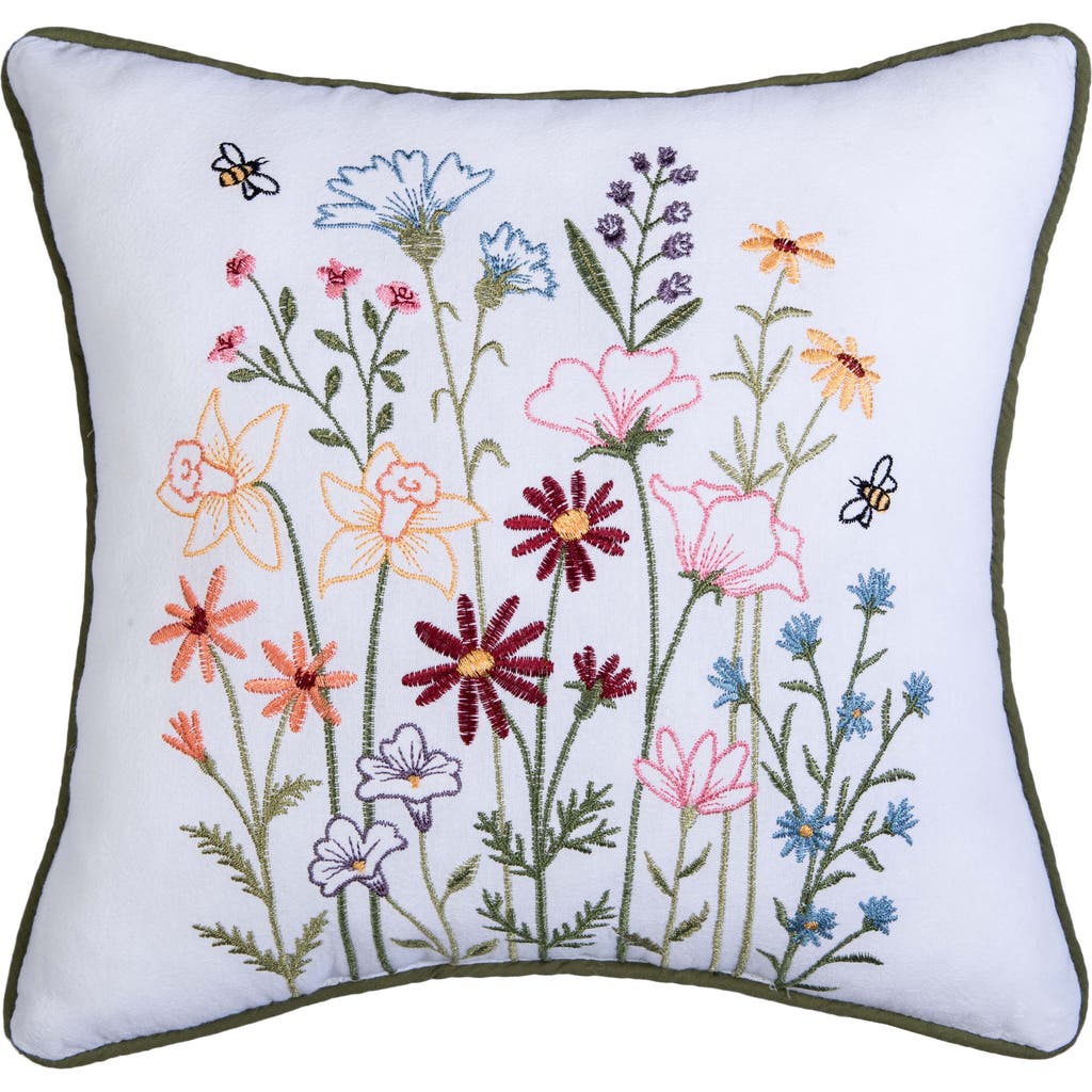 C & F Home C&f Home Botanical Blooms Bee Embroidered Throw Pillow, 12" X 12" In Multi
